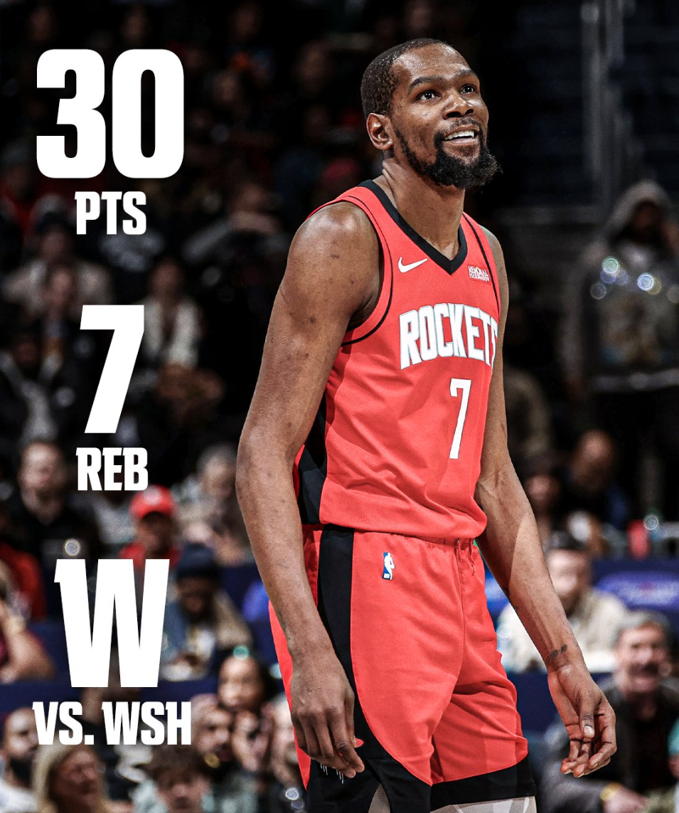 开云-连续三场30+队史首人！KD1点成历史第二 37岁助火箭更上一层楼